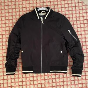 French Connection Black Bomber Jacket